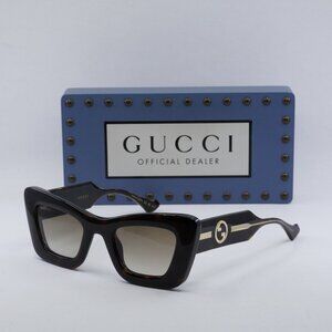 Gucci GG1552S 002 Cat Eye Sunglasses - Havana/Brown